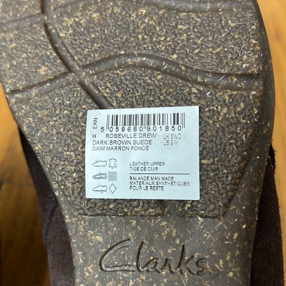 NWOT CLARKS ROSEVILLE DREW SUEDE CLOG DK BROWN COASTAL LAGENLOOK COMFORT CLASSIC - Picture 7 of 7